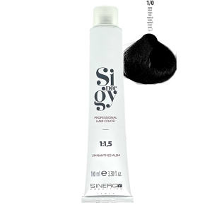 SINERGY Color  100ml , перманентная краска для волос, тон 1/0 Black